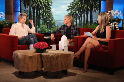 Portia de Rossi makes a visit to The Ellen DeGeneres Show with Jennifer Aniston as cohost.
Source: Michael Rozman/Warner Bros.
Portia de Rossi makes a visit to The Ellen DeGeneres Show with Jennifer Aniston as cohost.
Source: Michael Rozman/Warner Bros.