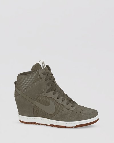 Nike Lace Up High Top Sneaker Wedges- Women's Dunk Sky Hi Mesh