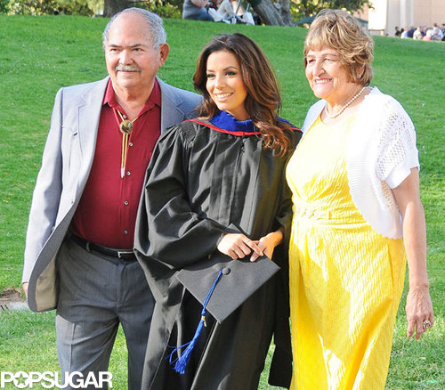 Eva Longoria's parents accompanied her to her graduation.
Eva Longoria's parents accompanied her to her graduation.