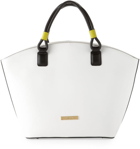 Charles Jourdan Bryn Rounded Zip Tote Bag, White