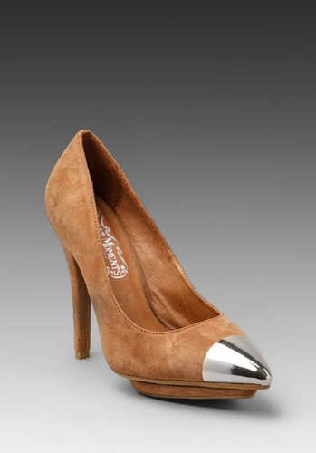 Jeffrey Campbell Bullet in Beige Suede/Silver