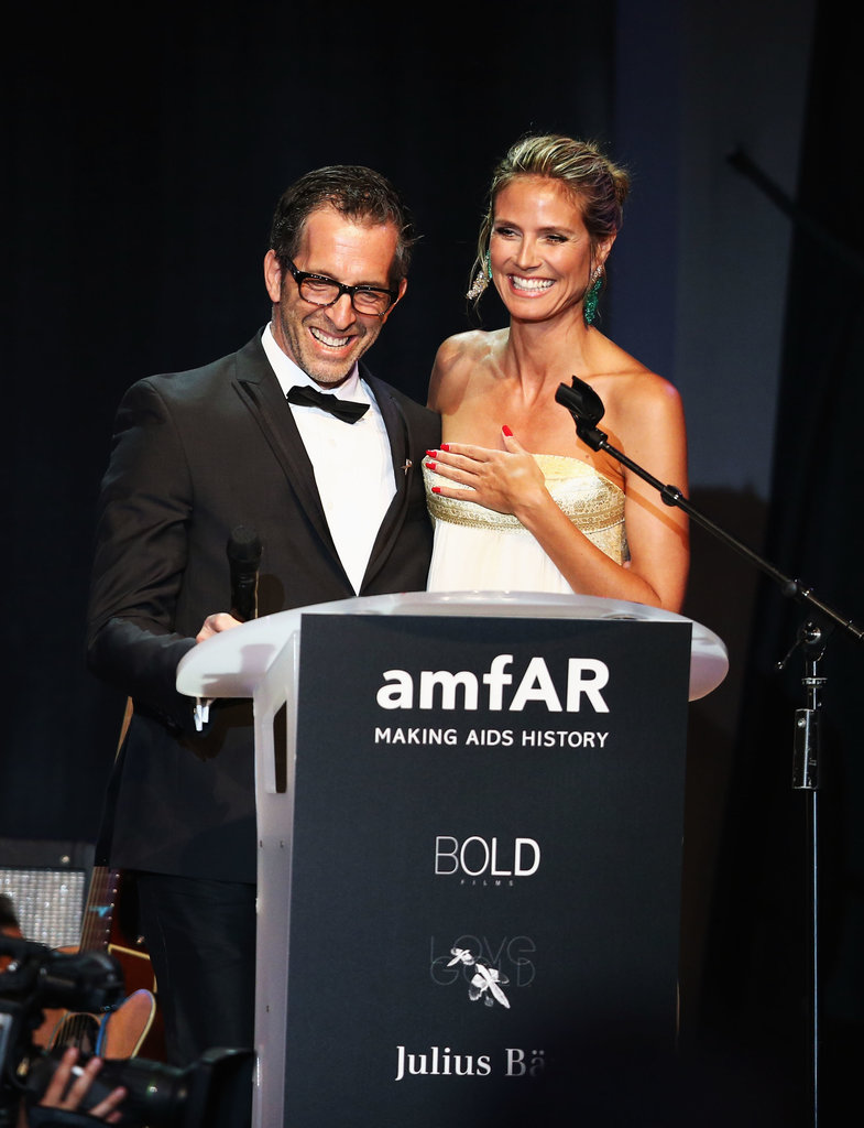 Heidi Klum and Kenneth Cole took the stage at Cannes's annual amfAR gala on Thursday.
Heidi Klum and Kenneth Cole took the stage at Cannes's annual amfAR gala on Thursday.