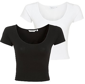 2 Pack Black and White Crop Tops