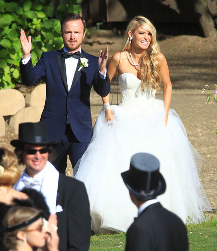 Breaking Bad's Aaron Paul married Lauren Parsekian in Malibu during a May themed wedding.
Breaking Bad's Aaron Paul married Lauren Parsekian in Malibu during a May themed wedding.