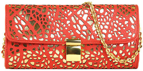 IVANKA TRUMP Ashleigh Metallic Laser-Cut Clutch