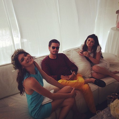 Kendall Jenner and Kylie Jenner hung out with Scott Disick inside the tent at Kim Kardashian's baby shower.
Source: Instagram user KhloeKardashian
Kendall Jenner and Kylie Jenner hung out with Scott Disick inside the tent at Kim Kardashian's baby shower.
Source: Instagram user KhloeKardashian
