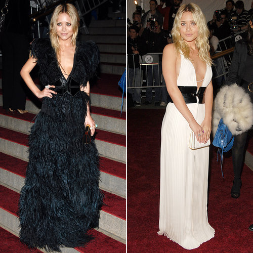 Twinning combo: The stylish sisters had tails wagging in two plunging belted gowns at the 2007 Costume Institute Gala in NYC.
Mary-Kate oozed gothic glamour in a full-feathered creation, sweeping updo, and gold-trim box clutch.
Ashley wore a white pleated gown with a contrasting black leather belt and sleek white clutch.
Twinning combo: The stylish sisters had tails wagging in two plunging belted gowns at the 2007 Costume Institute Gala in NYC.
Mary-Kate oozed gothic glamour in a full-feathered creation, sweeping updo, and gold-trim box clutch.
Ashley wore a white pleated gown with a contrasting black leather belt and sleek white clutch.