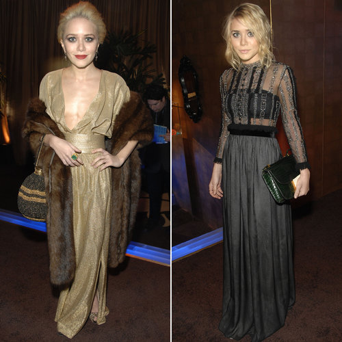 Twinning combo: At the 2007 In Style and Warner Bros. Golden Globes afterparty, the blond beauties shined bright in metallic gowns.
Mary-Kate styled a plunging gold shimmer gown with a plush fur wrap and leopard peep-toe pumps.
Ashley suited up in a sheer embellished gown-and-emerald crocodile clutch.
Twinning combo: At the 2007 In Style and Warner Bros. Golden Globes afterparty, the blond beauties shined bright in metallic gowns.
Mary-Kate styled a plunging gold shimmer gown with a plush fur wrap and leopard peep-toe pumps.
Ashley suited up in a sheer embellished gown-and-emerald crocodile clutch.