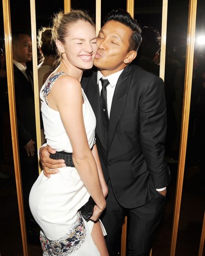 Candice Swanepoel, wearing Prabal Gurung, with the designer at the Swarovski afterparty in New York.
Photo: Billy FarrellBFAnyc.com
Candice Swanepoel, wearing Prabal Gurung, with the designer at the Swarovski afterparty in New York.
Photo: Billy FarrellBFAnyc.com