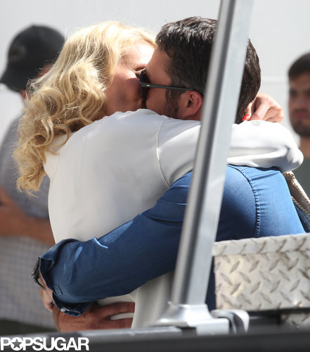 Cameron Diaz kissed Taylor Kinney on set in NYC.
Cameron Diaz kissed Taylor Kinney on set in NYC.