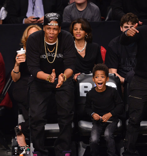 Jay-Z shared an adorable moment with his godson at a Brooklyn Nets game in April — their mutual excitement made for one sweet photo!
Jay-Z shared an adorable moment with his godson at a Brooklyn Nets game in April — their mutual excitement made for one sweet photo!