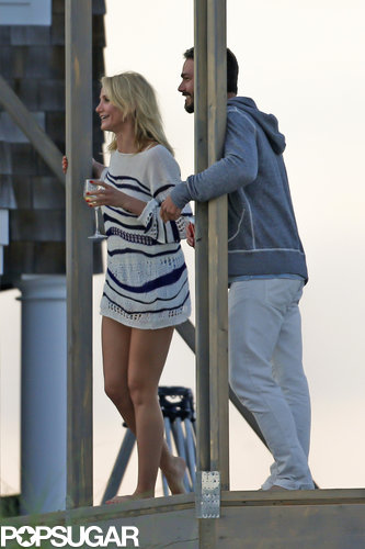 Cameron Diaz Flaunts Her Long Legs While Filming a Flirty Scene Cameron Diaz Flaunts Her Long Legs While Filming a Flirty Scene