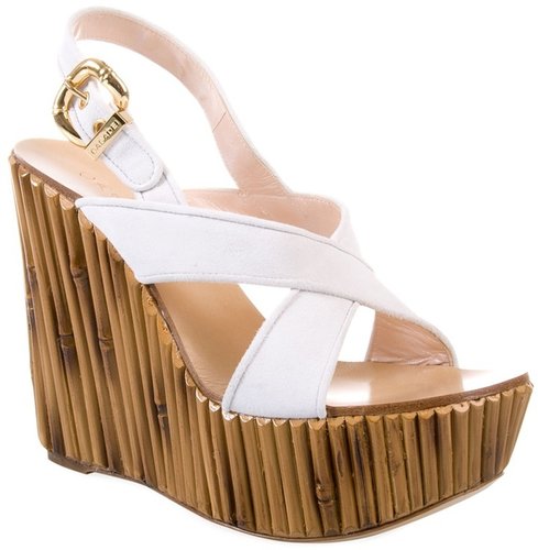 Casadei Suede and wood-effect wedges