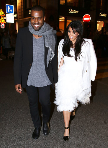Kim Kardashian and Kanye West attended Paris Fashion Week in January 2013.
Kim Kardashian and Kanye West attended Paris Fashion Week in January 2013.
