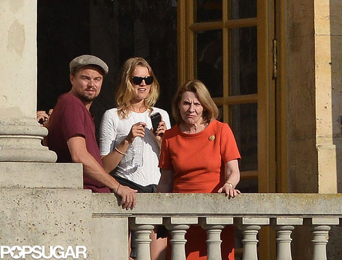 Leonardo DiCaprio looked out a balcony with Toni Garrn.
Leonardo DiCaprio looked out a balcony with Toni Garrn.