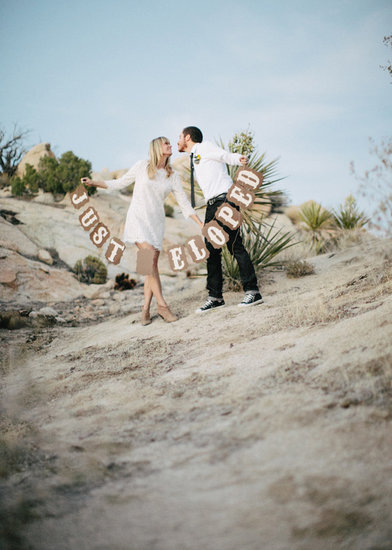 The Location
When you're eloping, the location doesn't have to be group-friendly or easily accessible, so whether you want to have it in Joshua Tree, CA, like this couple or somewhere exotic, the world's your oyster!
Photo by Rad + In Love via 100 Layer Cake
The Location
When you're eloping, the location doesn't have to be group-friendly or easily accessible, so whether you want to have it in Joshua Tree, CA, like this couple or somewhere exotic, the world's your oyster!
Photo by Rad + In Love via 100 Layer Cake