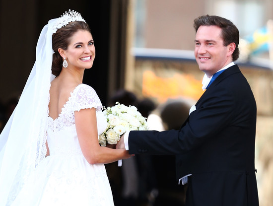 Princess Madeleine of Sweden and Christopher O'Neill
The Bride: Princess Madeleine of Sweden, the youngest daughter of Sweden's king and queen and fourth in line for the throne.
The Groom: Christopher O'Neill, a banker from New York City.
When: June 8, 2013.
Where: Stockholm, Sweden.
Princess Madeleine of Sweden and Christopher O'Neill
The Bride: Princess Madeleine of Sweden, the youngest daughter of Sweden's king and queen and fourth in line for the throne.
The Groom: Christopher O'Neill, a banker from New York City.
When: June 8, 2013.
Where: Stockholm, Sweden.