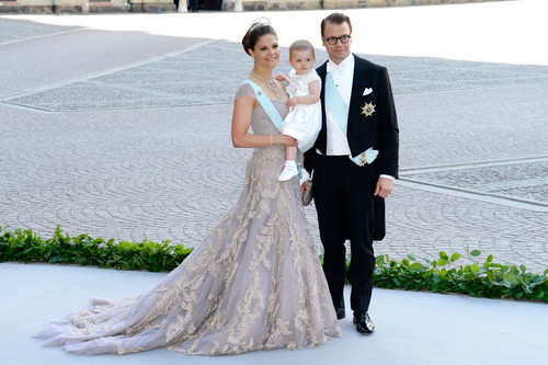 Crown Princess Victoria of Sweden and her husband, Prince Daniel of Sweden, brought their daughter, Princess Estelle, to the wedding of Princess Madeleine of Sweden and Christopher O'Neill.
Crown Princess Victoria of Sweden and her husband, Prince Daniel of Sweden, brought their daughter, Princess Estelle, to the wedding of Princess Madeleine of Sweden and Christopher O'Neill.