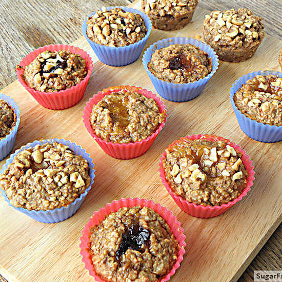 Individual Peanut Butter, Banana, Jelly-Filled Baked Oatmeal Individual Peanut Butter, Banana, Jelly-Filled Baked Oatmeal