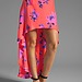 Karina Grimaldi Call Print Uneven Skirt in Neon Floral