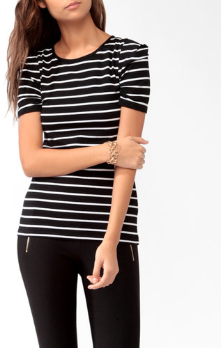 FOREVER 21 Short Sleeve Striped Top