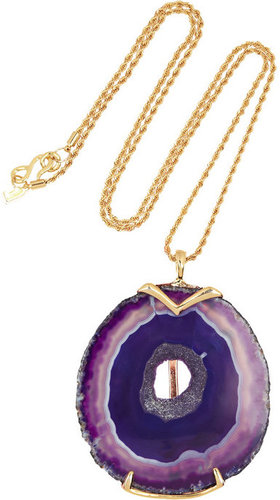 Kenneth Jay Lane Gold-plated agate necklace