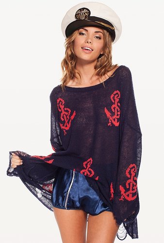 Wildfox White Label Shipwrecked Lennon Sweater in Hey Sailor