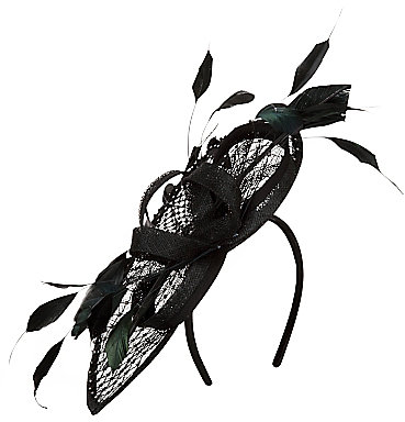 Snoxells Lucy Tear Drop Fascinator, Black
