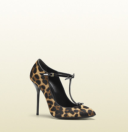 Beverly Jaguar Print T-Strap Pump