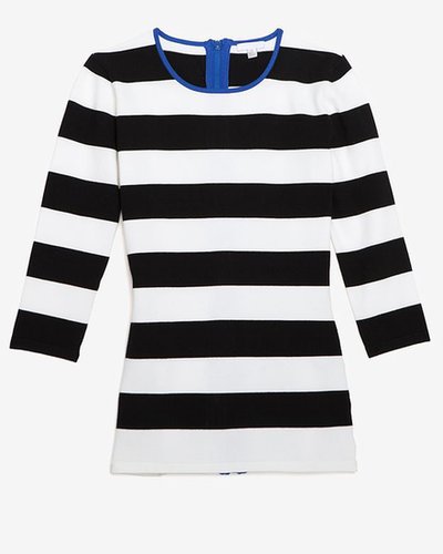 Exclusive For Intermix Contrast Trim Stripe Pattern Knit Top
