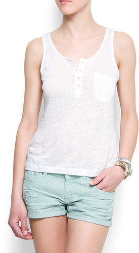 Sleeveless linen t-shirt