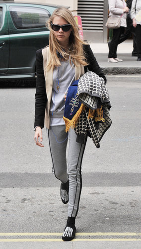 Cara Delevingne's eclectic getup edged up the streets of London.
Cara Delevingne's eclectic getup edged up the streets of London.