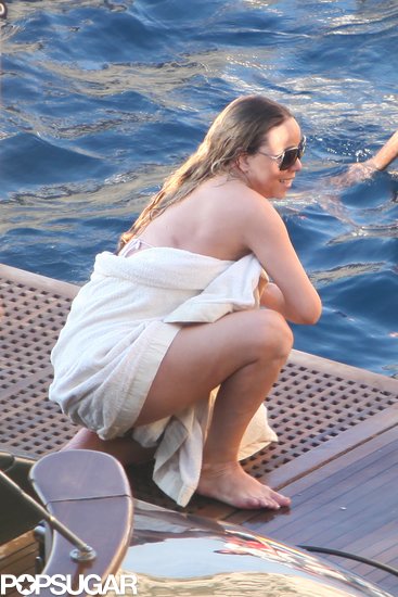 Mariah Carey covered up in the Blue Grotto.
Mariah Carey covered up in the Blue Grotto.