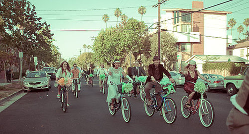 Parade on Wheels
Instead of a limo or dealing with valet parking, take a cue from this wedding and rent bikes for all your guests to head to the reception from the ceremony!
Photo by Sights & Sounds via Style Me Pretty
Parade on Wheels
Instead of a limo or dealing with valet parking, take a cue from this wedding and rent bikes for all your guests to head to the reception from the ceremony!
Photo by Sights & Sounds via Style Me Pretty
