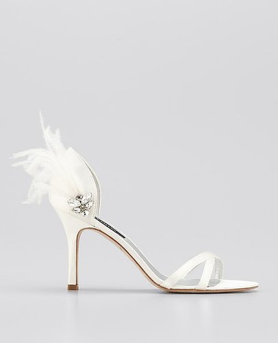 Feathered Strappy Sandals