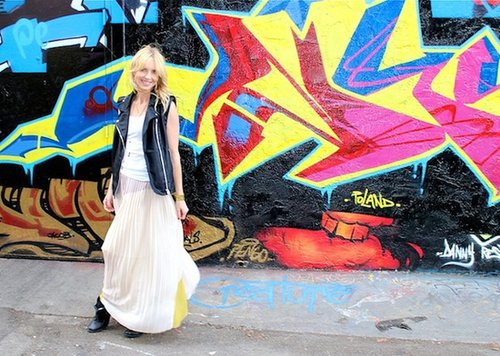 The Mission: Pleated Maxi Skirt & Moto Vest