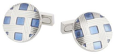 Blue check pattered cufflinks
