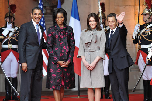 In April 2009, the Obamas spent time with French President Nicolas Sarkozy and First Lady Carla Bruni-Sarkozy during a trip to Strasbourg, France.
In April 2009, the Obamas spent time with French President Nicolas Sarkozy and First Lady Carla Bruni-Sarkozy during a trip to Strasbourg, France.