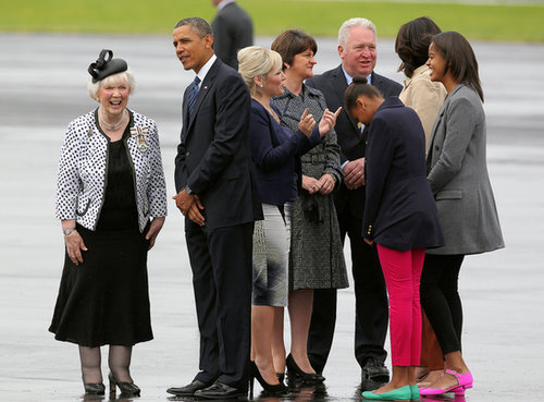 In June, the Obama family was greeted when they arrived in Belfast, Ireland, for the G8 summit.
In June, the Obama family was greeted when they arrived in Belfast, Ireland, for the G8 summit.