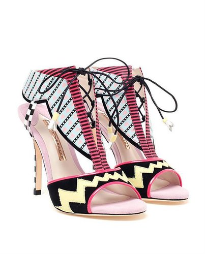 SOPHIA WEBSTER Leather and Suede Aztec Sandals