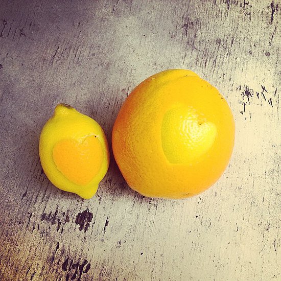 It's easy to show off some lemon love by carving peels into heart shapes.
Source: Instagram user anaismoods
It's easy to show off some lemon love by carving peels into heart shapes.
Source: Instagram user anaismoods