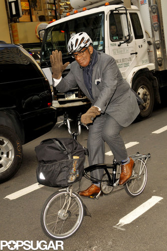 In November 2012, Al Roker rode his bike back from work in NYC.
In November 2012, Al Roker rode his bike back from work in NYC.