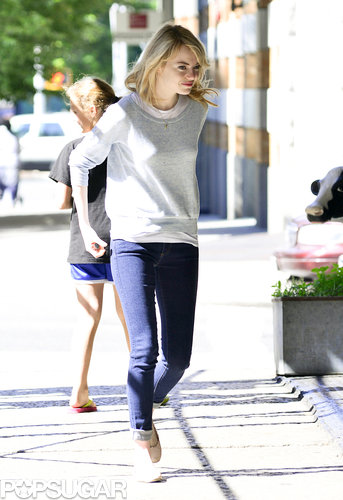 In With the Boss: Emma Stone and Judd Apatow Laugh It Up in NYC In With the Boss: Emma Stone and Judd Apatow Laugh It Up in NYC