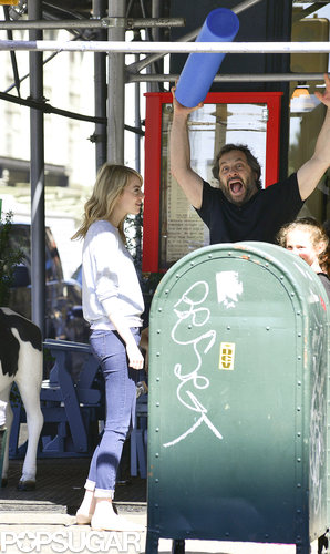 In With the Boss: Emma Stone and Judd Apatow Laugh It Up in NYC In With the Boss: Emma Stone and Judd Apatow Laugh It Up in NYC