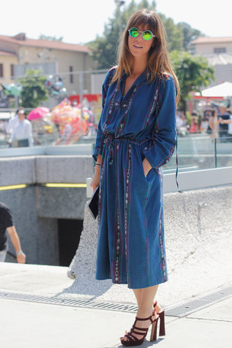 Bohemian-inspired meets surfer cool thanks to this embroidered dress and mirrored shades look.
Bohemian-inspired meets surfer cool thanks to this embroidered dress and mirrored shades look.