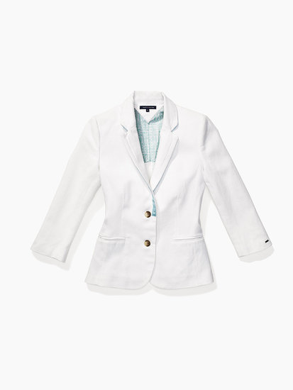 Update your weekday wardrobe with a crisp white blazer ($198) — or channel Tommy and throw this on over your bikini before heading to the snack bar.
Update your weekday wardrobe with a crisp white blazer ($198) — or channel Tommy and throw this on over your bikini before heading to the snack bar.