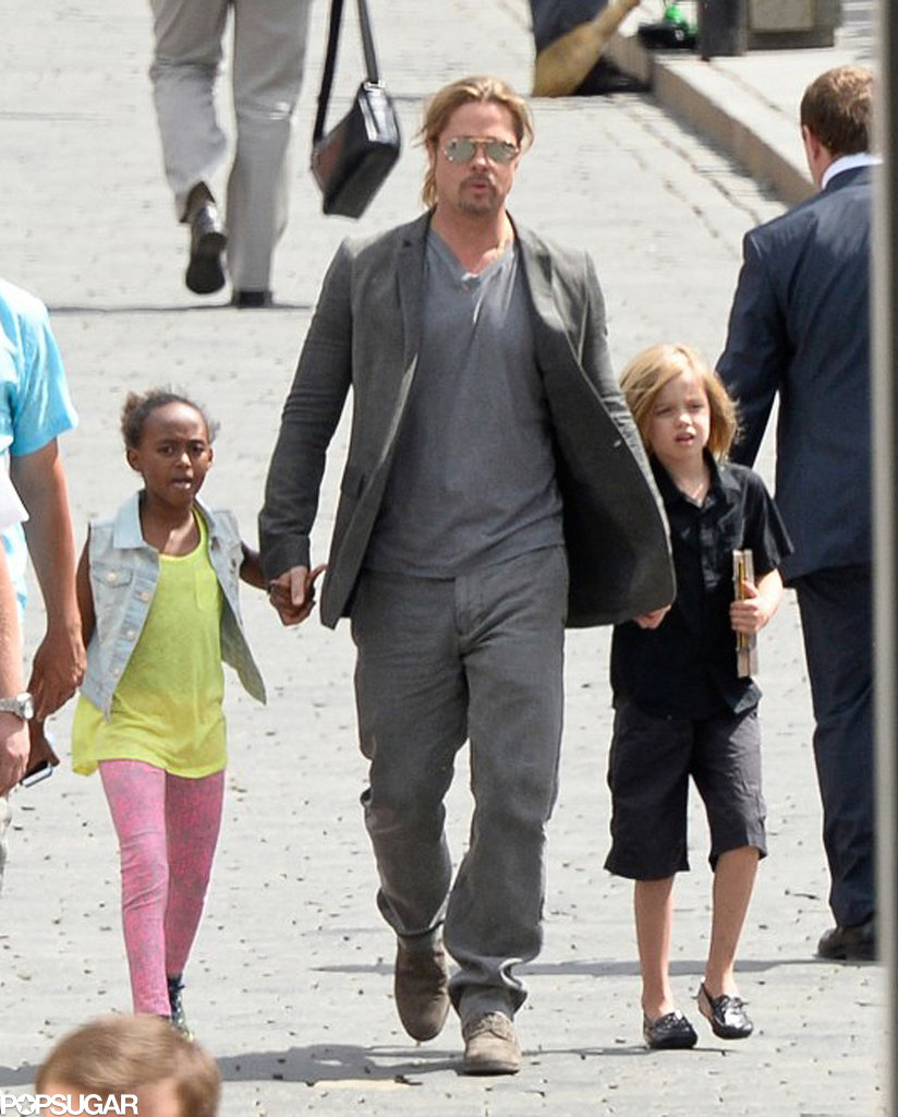 Brad Pitt visited Kremlin in Russia with his daughters Shiloh and Zahara. Brad Pitt visited Kremlin in Russia with his daughters Shiloh and Zahara.
