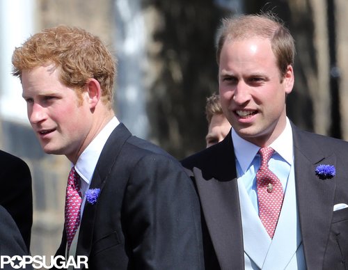 Prince William and Harry wore tuxedos.
Prince William and Harry wore tuxedos.