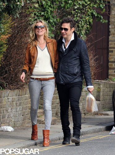 Kate Moss and Jamie Hince shared a laugh while walking through their London neighborhood in March 2012.
Kate Moss and Jamie Hince shared a laugh while walking through their London neighborhood in March 2012.