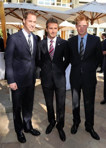 David Beckham, Prince Harry, and Prince William all posed together in June 2010 in Johannesburg, South Africa, during the FIFA World Cup.
David Beckham, Prince Harry, and Prince William all posed together in June 2010 in Johannesburg, South Africa, during the FIFA World Cup.